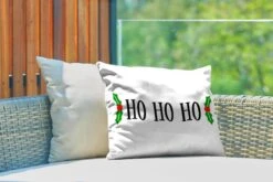 Coussins D'extérieur - Jardin - Citation De Noël Ho Ho Ho Avec Un Fond Blanc - 50x30 Cm -Jingle Bells Boutique 1200x800 1298