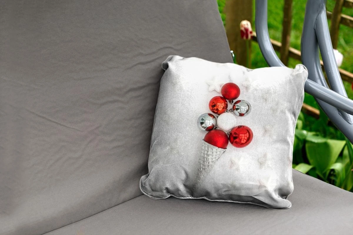 Coussins D'extérieur - Jardin - Les Boules De Sapin De Noël En Forme De Glace - 40x40 Cm 4 Coussins D'extérieur - Jardin - Les Boules De Sapin De Noël En Forme De Glace - 40x40 Cm – Image 2