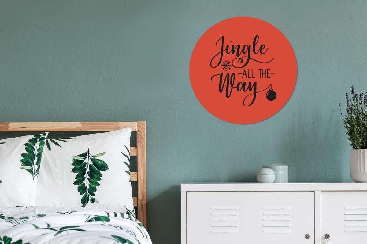 Citation De Noël Jingle Tout Le Chemin Sur Un Fond Rouge Sticker Papier Peint Cercle Mural - 80x80 Cm - Peinture Ronde - Cercle De Papier Peint - Cercle Mural - Cercle Vivant - Autocollant Et Découpe Ronde 6 Citation De Noël Jingle Tout Le Chemin Sur Un Fond Rouge Sticker Papier Peint Cercle Mural - 80x80 Cm - Peinture Ronde - Cercle De Papier Peint - Cercle Mural - Cercle Vivant - Autocollant Et Découpe Ronde – Image 4