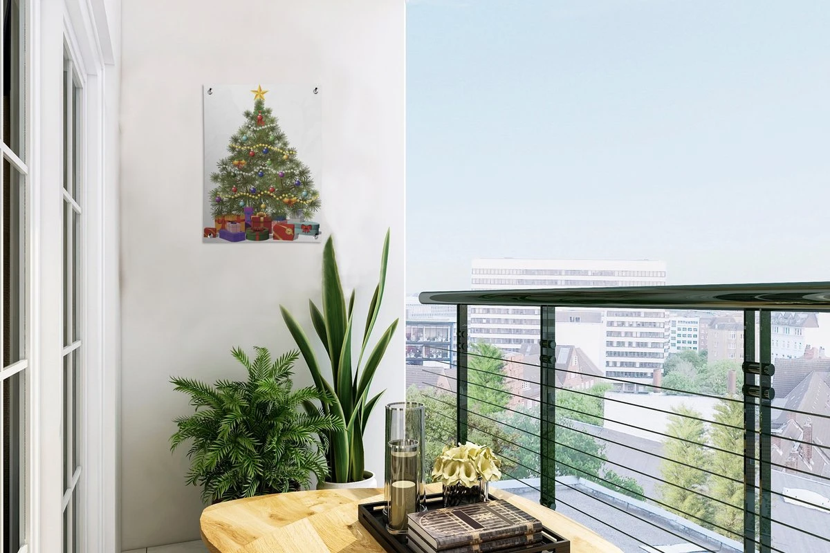 Une Illustration D'un Sapin Décoré Comme Affiche De Jardin D'arbre De Noël 30x40 Cm - Petit - Toile De Jardin / Toile D'extérieur / Peintures Pour L'extérieur (décoration De Jardin) 4 Une Illustration D'un Sapin Décoré Comme Affiche De Jardin D'arbre De Noël 30x40 Cm - Petit - Toile De Jardin / Toile D'extérieur / Peintures Pour L'extérieur (décoration De Jardin) – Image 2