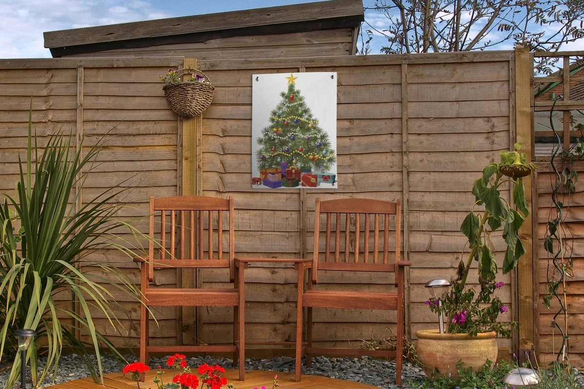 Une Illustration D'un Sapin Décoré Comme Affiche De Jardin D'arbre De Noël 30x40 Cm - Petit - Toile De Jardin / Toile D'extérieur / Peintures Pour L'extérieur (décoration De Jardin) 5 Une Illustration D'un Sapin Décoré Comme Affiche De Jardin D'arbre De Noël 30x40 Cm - Petit - Toile De Jardin / Toile D'extérieur / Peintures Pour L'extérieur (décoration De Jardin) – Image 3