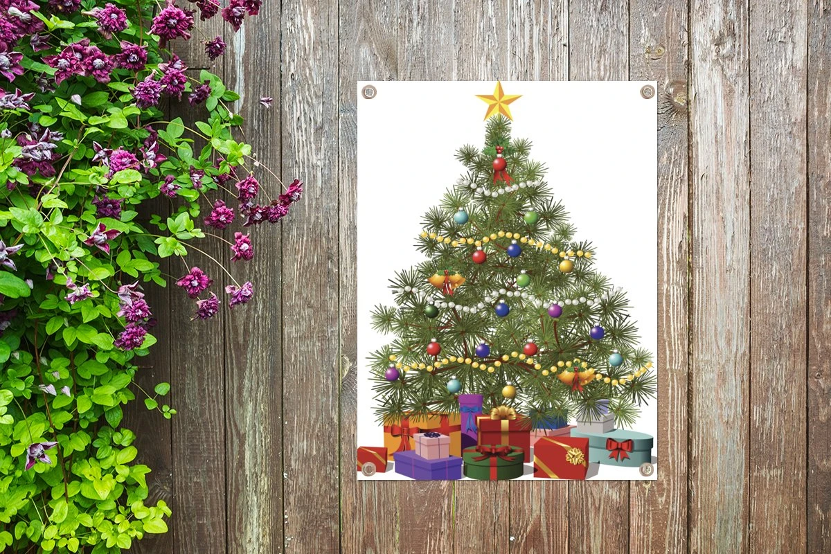 Une Illustration D'un Sapin Décoré Comme Affiche De Jardin D'arbre De Noël 30x40 Cm - Petit - Toile De Jardin / Toile D'extérieur / Peintures Pour L'extérieur (décoration De Jardin) 9 Une Illustration D'un Sapin Décoré Comme Affiche De Jardin D'arbre De Noël 30x40 Cm - Petit - Toile De Jardin / Toile D'extérieur / Peintures Pour L'extérieur (décoration De Jardin) – Image 7