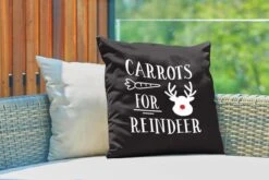 Coussins D'extérieur - Jardin - Citation Carottes Pour Renne Décoration Murale Noël Noir - 50x50 Cm -Jingle Bells Boutique 1200x800 1333