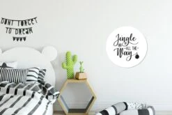 Citation De Noël Jingle Tout Le Chemin Sur Un Fond Blanc Sticker Papier Peint Cercle Mural - ⌀ 30 Cm - Peinture Ronde - Cercle De Papier Peint - Cercle Mural - Cercle Vivant - Autocollant Et Coupe Ronde -Jingle Bells Boutique 1200x800 135