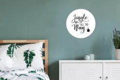 Citation De Noël Jingle Tout Le Chemin Sur Un Fond Blanc Sticker Papier Peint Cercle Mural - ⌀ 30 Cm - Peinture Ronde - Cercle De Papier Peint - Cercle Mural - Cercle Vivant - Autocollant Et Coupe Ronde -Jingle Bells Boutique 1200x800 137
