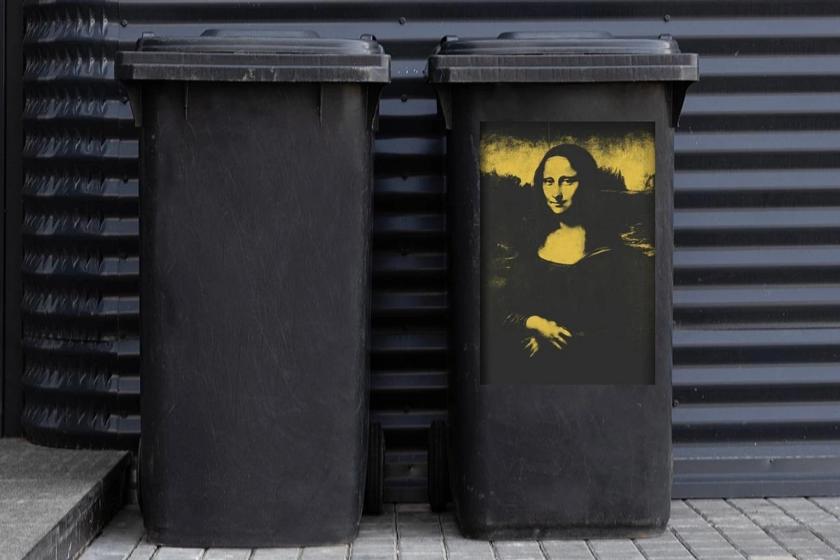 Sticker Conteneur Vieux MaîtresIllustrations De Noël - Mona Lisa Du Vieux Maître Leonardo De Vinci En Couleur Jaune 4 Sticker Conteneur Vieux MaîtresIllustrations De Noël - Mona Lisa Du Vieux Maître Leonardo De Vinci En Couleur Jaune – Image 2