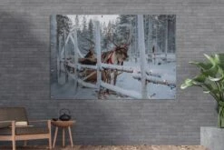 Affiche De Jardin Un Renne Au Village Du Père Noël En Finlande 180x120 Cm - Toile De Jardin / Toile D'extérieur / Peintures D'extérieur (décoration De Jardin) XXL / Groot Format! -Jingle Bells Boutique 1200x800 1404