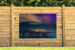 Décoration Murale Aurores Boréales - Père Noël - Traîneau - Orignal - 180x120 Cm - Affiche Jardin -Jingle Bells Boutique 1200x800 1429