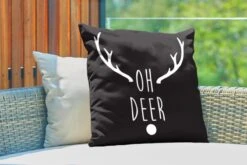Coussins D'extérieur - Jardin - Citation De Noël Oh Cerf Sur Fond Noir - 60x60 Cm -Jingle Bells Boutique 1200x800 1435