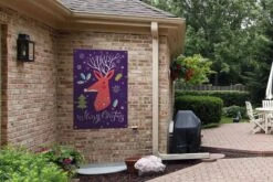 Illustration De Noël D'un Renne Orange Avec La Citation Affiche De Jardin Joyeux Noël En Vrac 80x120 Cm - Toile De Jardin / Toile D'extérieur / Peintures Pour L'extérieur (décoration De Jardin) -Jingle Bells Boutique 1200x800 1485