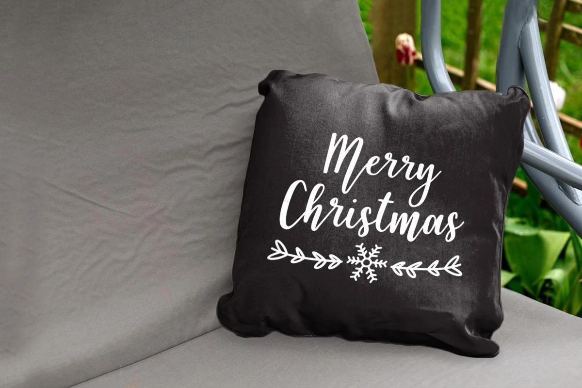 Coussins D'extérieur - Jardin - Citation De Noël Joyeux Noël Sur Fond Noir - 50x50 Cm 4 Coussins D'extérieur - Jardin - Citation De Noël Joyeux Noël Sur Fond Noir - 50x50 Cm – Image 2