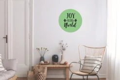 Citation De Noël Joy Au Monde Sur Fond Vert Sticker Papier Peint Cercle Mural - ⌀ 30 Cm - Peinture Ronde - Cercle Papier Peint - Cercle Mural - Cercle Vivant - Autocollant & Découpe Ronde -Jingle Bells Boutique 1200x800 158