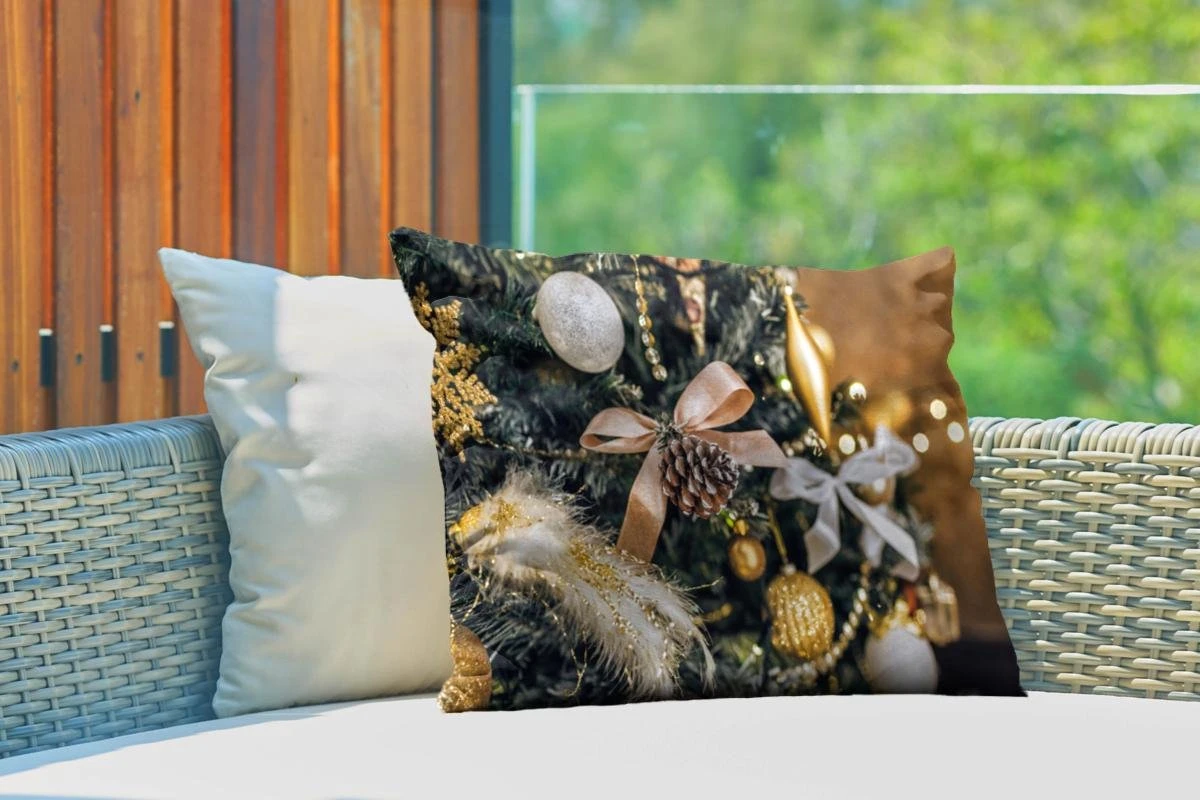 Coussins D'extérieur - Jardin - Gros Plan Sur Des Décorations De Sapin De Noël - 60x40 Cm 5 Coussins D'extérieur - Jardin - Gros Plan Sur Des Décorations De Sapin De Noël - 60x40 Cm – Image 3