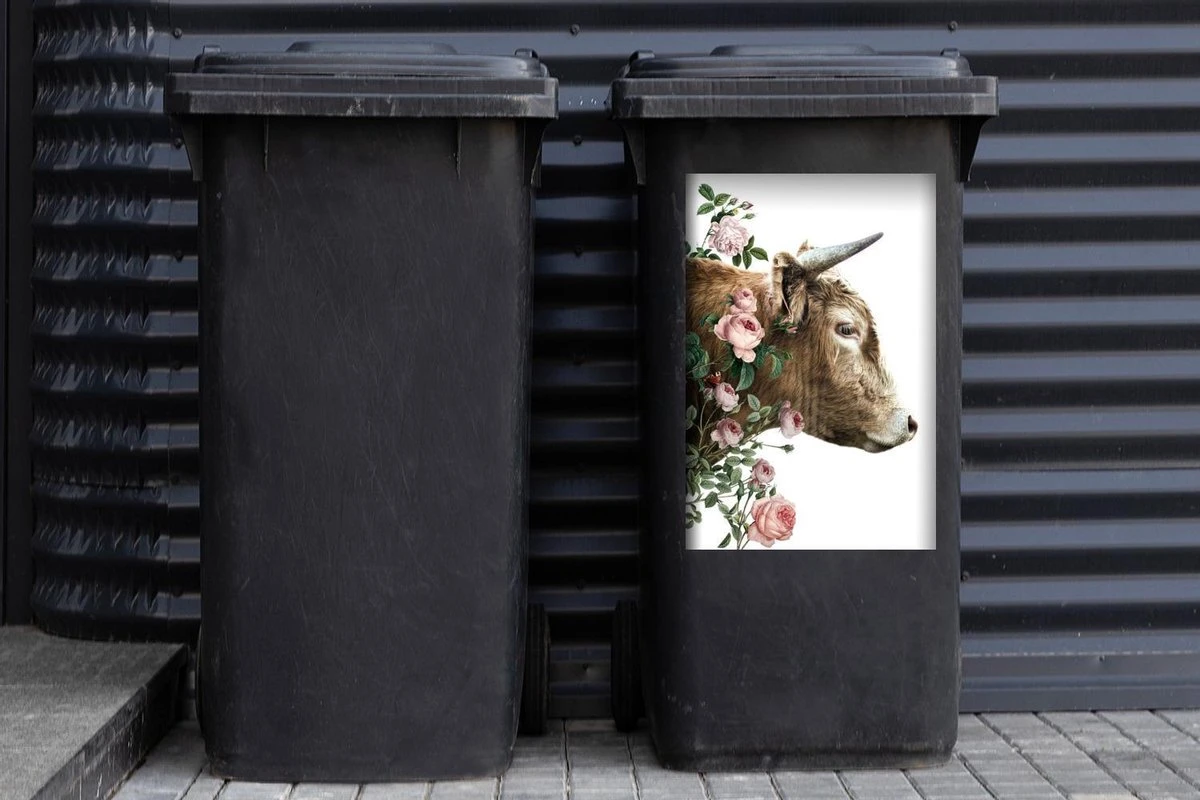 Sticker Conteneur Scottish HighlanderIllustrations De Noël - Vue Latérale Scottish Highlander Avec Des Fleurs 4 Sticker Conteneur Scottish HighlanderIllustrations De Noël - Vue Latérale Scottish Highlander Avec Des Fleurs – Image 2