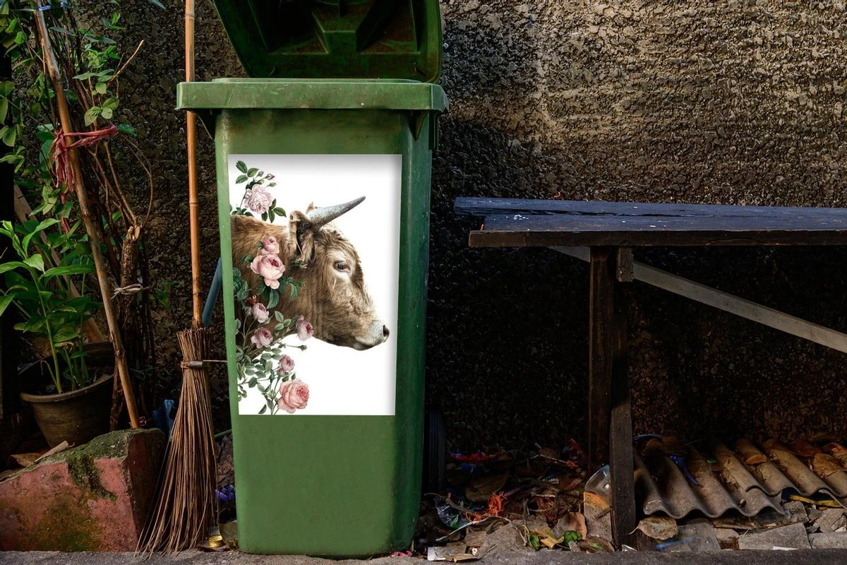 Sticker Conteneur Scottish HighlanderIllustrations De Noël - Vue Latérale Scottish Highlander Avec Des Fleurs 8 Sticker Conteneur Scottish HighlanderIllustrations De Noël - Vue Latérale Scottish Highlander Avec Des Fleurs – Image 6