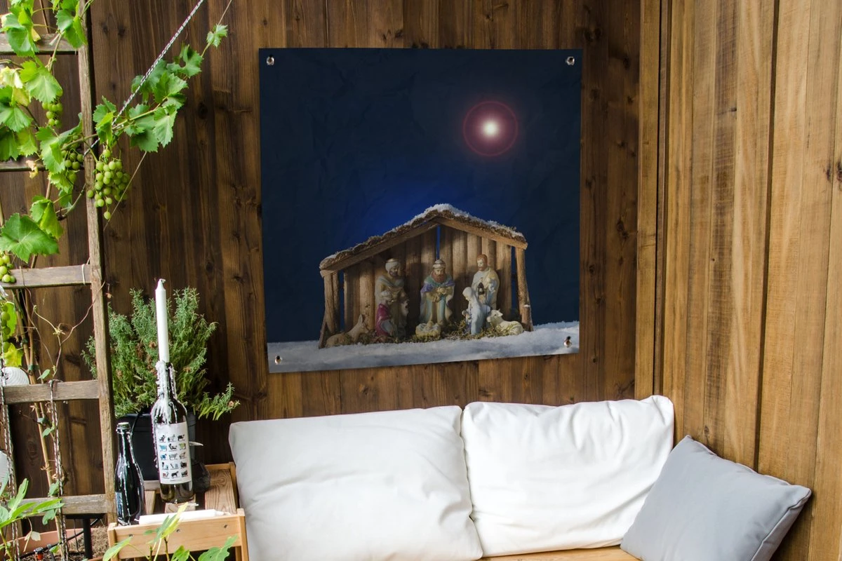 Crèche De Noël Sous Une étoile Lumineuse Affiche De Jardin En Vrac 100x100 Cm - Toile De Jardin / Toile D'extérieur / Peintures Pour L'extérieur (décoration De Jardin) 4 Crèche De Noël Sous Une étoile Lumineuse Affiche De Jardin En Vrac 100x100 Cm - Toile De Jardin / Toile D'extérieur / Peintures Pour L'extérieur (décoration De Jardin) – Image 2