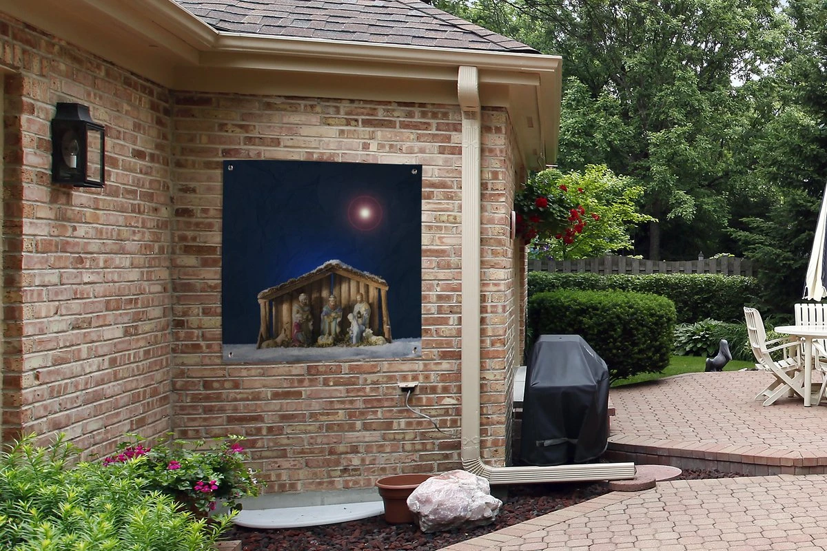 Crèche De Noël Sous Une étoile Lumineuse Affiche De Jardin En Vrac 100x100 Cm - Toile De Jardin / Toile D'extérieur / Peintures Pour L'extérieur (décoration De Jardin) 8 Crèche De Noël Sous Une étoile Lumineuse Affiche De Jardin En Vrac 100x100 Cm - Toile De Jardin / Toile D'extérieur / Peintures Pour L'extérieur (décoration De Jardin) – Image 6