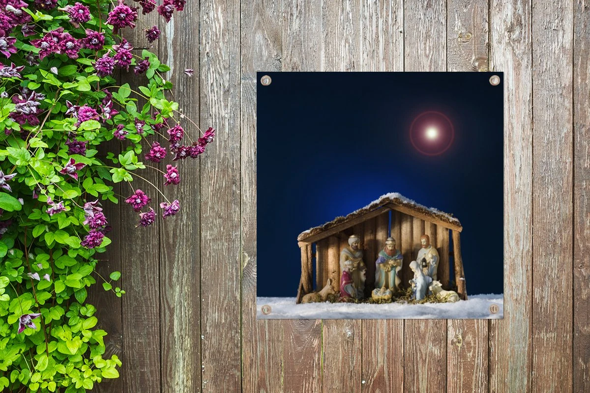 Crèche De Noël Sous Une étoile Lumineuse Affiche De Jardin En Vrac 100x100 Cm - Toile De Jardin / Toile D'extérieur / Peintures Pour L'extérieur (décoration De Jardin) 9 Crèche De Noël Sous Une étoile Lumineuse Affiche De Jardin En Vrac 100x100 Cm - Toile De Jardin / Toile D'extérieur / Peintures Pour L'extérieur (décoration De Jardin) – Image 7