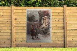 Affiche Vintage Illustration Enfants Au Jardin De Noël Toile En Vrac 120x160 Cm - Toile De Jardin / Toile D'extérieur / Peintures D'extérieur (décoration De Jardin) XXL / Groot Format! -Jingle Bells Boutique 1200x800 1686