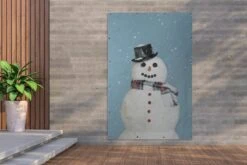 Un Joyeux Bonhomme De Neige à Noël Avec Un Poster De Jardin Sur Fond Bleu Clair 120x180 Cm - Toile De Jardin / Toile D'extérieur / Peintures D'extérieur (décoration De Jardin) XXL / Groot Format! -Jingle Bells Boutique 1200x800 1708