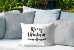 Coussins D'extérieur - Jardin - Citation De Noël Joyeux Noël Sur Fond Blanc - 50x30 Cm -Jingle Bells Boutique 1200x800 1784