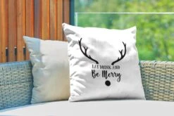 Coussins D'extérieur - Jardin - Citation Mangez, Buvez Et Soyez Joyeux Noël Décoration Murale Noir Sur Blanc - 50x50 Cm -Jingle Bells Boutique 1200x800 1787