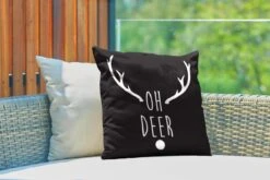 Coussins D'extérieur - Jardin - Citation De Noël Oh Cerf Sur Fond Noir - 45x45 Cm -Jingle Bells Boutique 1200x800 1803