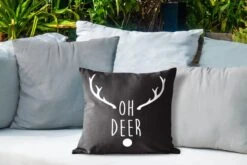 Coussins D'extérieur - Jardin - Citation De Noël Oh Cerf Sur Fond Noir - 40x40 Cm -Jingle Bells Boutique 1200x800 1808