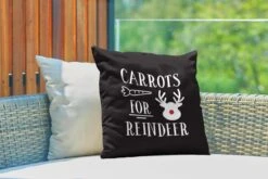 Coussins D'extérieur - Jardin - Citation Carottes Pour Renne Décoration Murale Noël Noir - 45x45 Cm -Jingle Bells Boutique 1200x800 1815