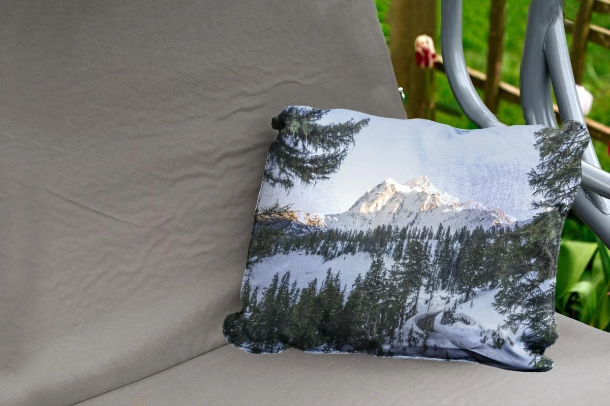 Coussins D'extérieur - Jardin - Une Route De Montagne Avec Vue Sur Le Paysage Américain à Noël - 60x40 Cm 4 Coussins D'extérieur - Jardin - Une Route De Montagne Avec Vue Sur Le Paysage Américain à Noël - 60x40 Cm – Image 2