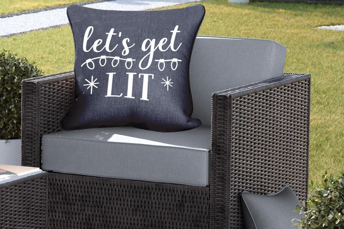 Coussins D'extérieur - Jardin - Citation De Noël Allumons - Nous Sur Fond Noir - 60x60 Cm 7 Coussins D'extérieur - Jardin - Citation De Noël Allumons - Nous Sur Fond Noir - 60x60 Cm – Image 5