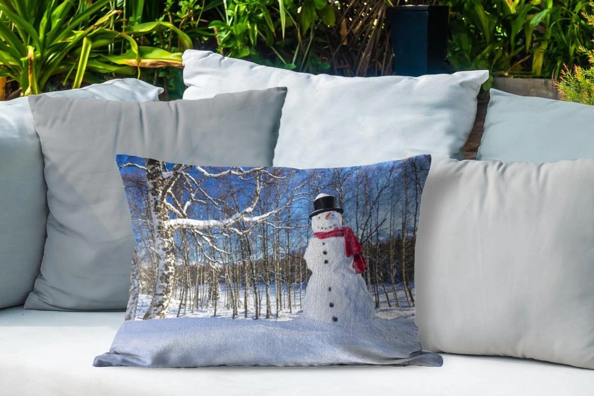 Coussins D'extérieur - Jardin - Une Poupée Enneigée à Anchorage En Alaska à Noël - 60x40 Cm 6 Coussins D'extérieur - Jardin - Une Poupée Enneigée à Anchorage En Alaska à Noël - 60x40 Cm – Image 4