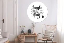 Citation De Noël Jingle Tout Le Chemin Sur Un Fond Blanc Sticker Papier Peint Cercle Mural - ⌀ 140 Cm - Peinture Ronde - Cercle Papier Peint - Cercle Mural - Cercle Vivant - Autocollant & Découpe Ronde -Jingle Bells Boutique 1200x800 187