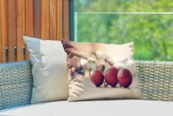 Coussins D'extérieur - Jardin - Trois Boules De Noël Rouges Et Lumières De Noël - 50x30 Cm -Jingle Bells Boutique 1200x800 1899