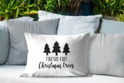 Coussins D'extérieur - Jardin - Citation De Noël Fraîchement Coupés Sur Fond Blanc - 60x40 Cm -Jingle Bells Boutique 1200x800 1932