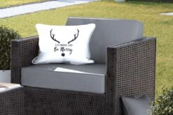 Coussins D'extérieur - Jardin - Citation Mangez, Buvez Et Soyez Joyeux Décoration Murale Noël Blanc - 50x30 Cm -Jingle Bells Boutique 1200x800 1969