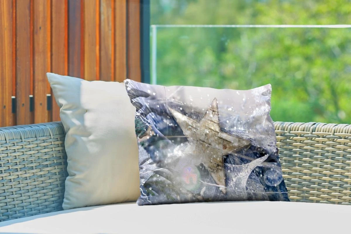 Coussins D'extérieur - Jardin - Une étoile De Noël Avec De La Glace - 50x30 Cm 5 Coussins D'extérieur - Jardin - Une étoile De Noël Avec De La Glace - 50x30 Cm – Image 3