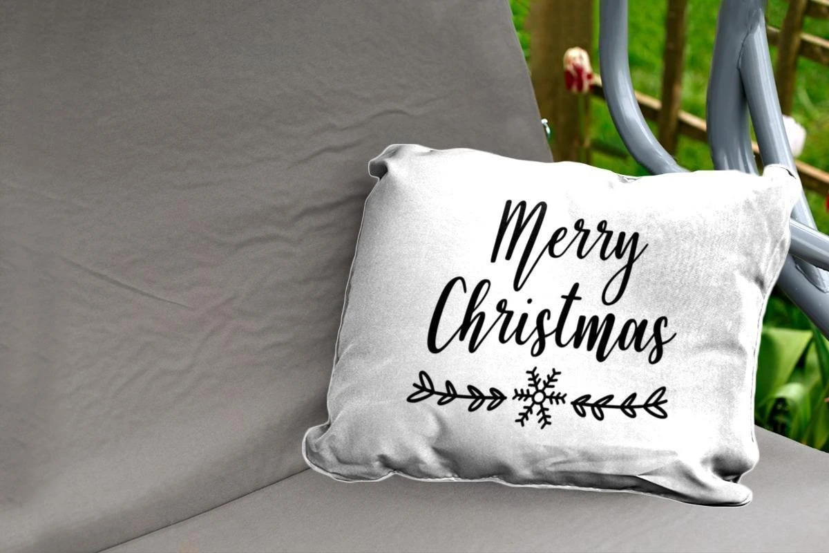 Coussins D'extérieur - Jardin - Citation De Noël Joyeux Noël Sur Fond Blanc - 60x40 Cm 4 Coussins D'extérieur - Jardin - Citation De Noël Joyeux Noël Sur Fond Blanc - 60x40 Cm – Image 2