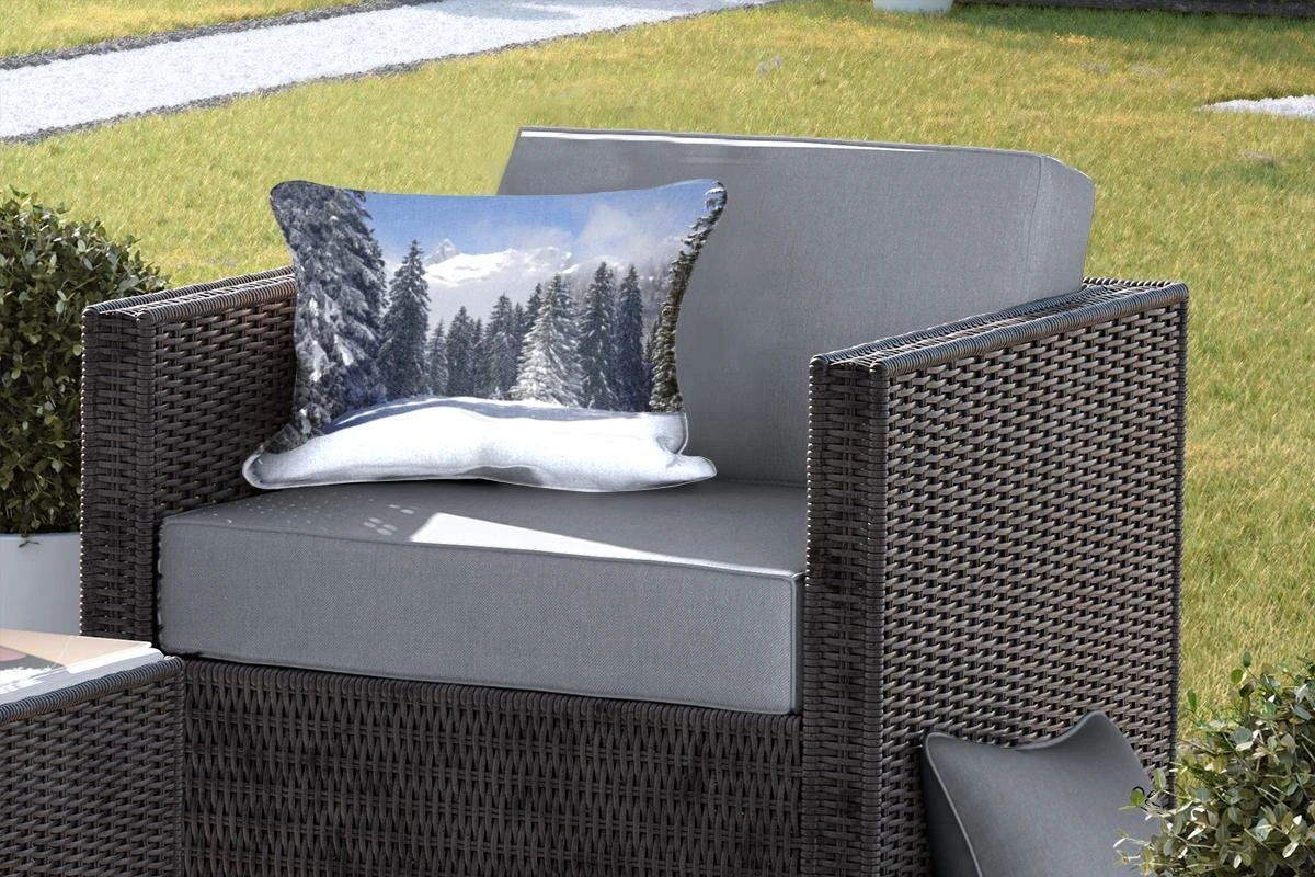 Coussins D'extérieur - Jardin - Les Arbres Enneigés Des Montagnes Créent Une Ambiance De Noël - 50x30 Cm 7 Coussins D'extérieur - Jardin - Les Arbres Enneigés Des Montagnes Créent Une Ambiance De Noël - 50x30 Cm – Image 5