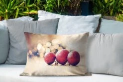 Coussins D'extérieur - Jardin - Trois Boules De Noël Rouges Et Lumières De Noël - 60x40 Cm -Jingle Bells Boutique 1200x800 2124