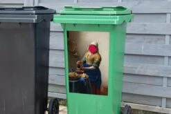 Autocollant De Conteneur Vieux MaîtresIllustrations De Noël - Het Melkmeisje Par Le Vieux Maître Johannes Vermeer Avec Une Goutte De Peinture Rose -Jingle Bells Boutique 1200x800 2207