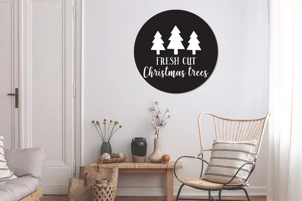 Citation De Noël Frais Coupé Les Arbres De Noël Contre Un Autocollant Fond Noir Cercle Mur Papier Peint - 100x100 Cm - Peinture Ronde - Cercle De Papier Peint - Cercle De Mur - Cercle Vivant - Auto-adhésifs Et Coupe Ronde 5 Citation De Noël Frais Coupé Les Arbres De Noël Contre Un Autocollant Fond Noir Cercle Mur Papier Peint - 100x100 Cm - Peinture Ronde - Cercle De Papier Peint - Cercle De Mur - Cercle Vivant - Auto-adhésifs Et Coupe Ronde – Image 3