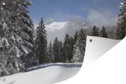 Les Arbres Enneigés Des Montagnes Créent Une Ambiance De Noël. Affiche De Jardin 60x40 Cm - Petit - Toile De Jardin / Toile D'extérieur / Peintures D'extérieur (décoration De Jardin)