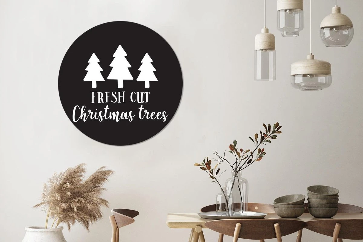 Citation De Noël Frais Coupé Les Arbres De Noël Contre Un Autocollant Fond Noir Cercle Mur Papier Peint - 100x100 Cm - Peinture Ronde - Cercle De Papier Peint - Cercle De Mur - Cercle Vivant - Auto-adhésifs Et Coupe Ronde 6 Citation De Noël Frais Coupé Les Arbres De Noël Contre Un Autocollant Fond Noir Cercle Mur Papier Peint - 100x100 Cm - Peinture Ronde - Cercle De Papier Peint - Cercle De Mur - Cercle Vivant - Auto-adhésifs Et Coupe Ronde – Image 4