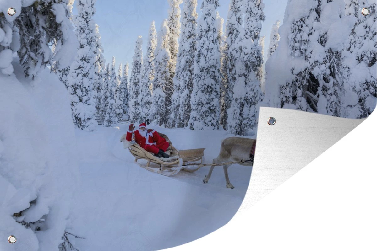 Affiche De Jardin Père Noël Sur Un Traîneau De Rennes 180x120 Cm - Toile De Jardin / Toile D'extérieur / Peintures D'extérieur (décoration De Jardin) XXL / Groot Format! 3 Affiche De Jardin Père Noël Sur Un Traîneau De Rennes 180x120 Cm - Toile De Jardin / Toile D'extérieur / Peintures D'extérieur (décoration De Jardin) XXL / Groot Format!