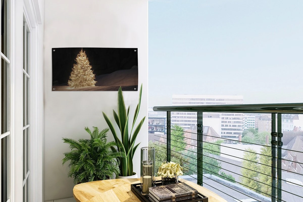 Affiche De Jardin Un Sapin De Noël Illuminé La Nuit - 60x30 Cm 5 Affiche De Jardin Un Sapin De Noël Illuminé La Nuit - 60x30 Cm – Image 3