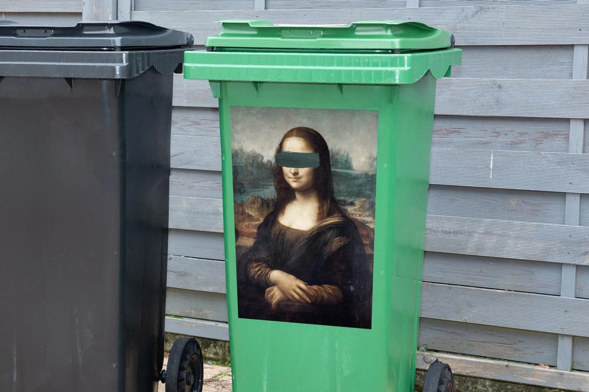 Autocollant De Conteneur Vieux MaîtresIllustrations De Noël - Mona Lisa Par Le Vieux Maître Leonardo De Vinci Avec Un Coup De Pinceau Gris-vert 6 Autocollant De Conteneur Vieux MaîtresIllustrations De Noël - Mona Lisa Par Le Vieux Maître Leonardo De Vinci Avec Un Coup De Pinceau Gris-vert – Image 4