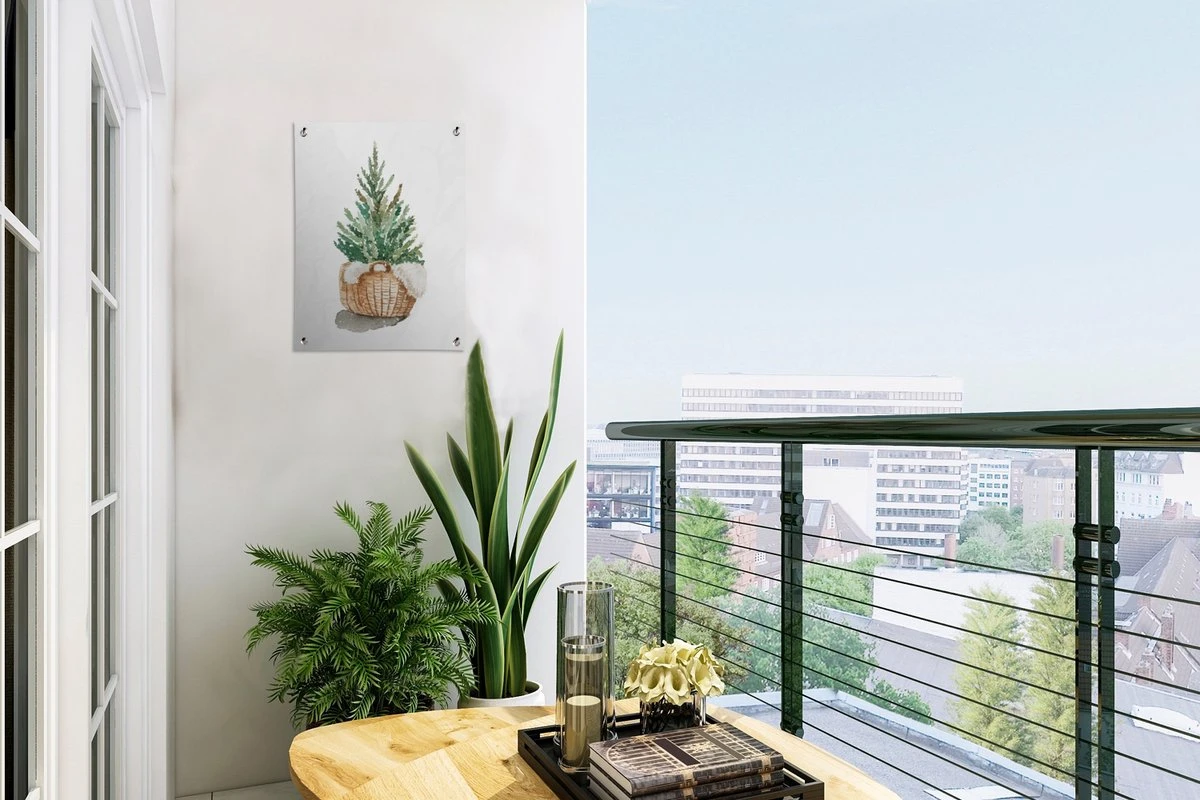 Illustration Aquarelle D'un Sapin De Noël Dans Un Panier 30x40 Cm - Petit 4 Illustration Aquarelle D'un Sapin De Noël Dans Un Panier 30x40 Cm - Petit – Image 2