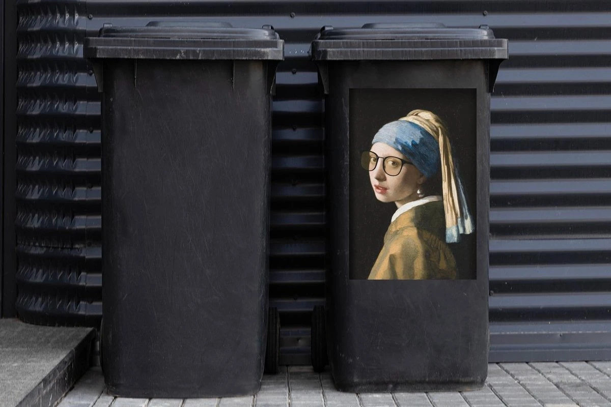 Autocollant De Conteneur Vieux MaîtresIllustrations De Noël - Fille Avec Une Boucle D'oreille De Perle Par Le Vieux Maître Johannes Vermeer Avec Des Lunettes 4 Autocollant De Conteneur Vieux MaîtresIllustrations De Noël - Fille Avec Une Boucle D'oreille De Perle Par Le Vieux Maître Johannes Vermeer Avec Des Lunettes – Image 2