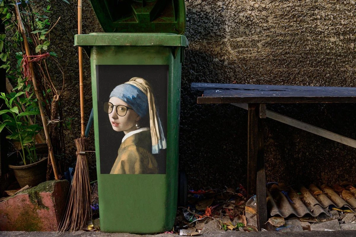 Autocollant De Conteneur Vieux MaîtresIllustrations De Noël - Fille Avec Une Boucle D'oreille De Perle Par Le Vieux Maître Johannes Vermeer Avec Des Lunettes 8 Autocollant De Conteneur Vieux MaîtresIllustrations De Noël - Fille Avec Une Boucle D'oreille De Perle Par Le Vieux Maître Johannes Vermeer Avec Des Lunettes – Image 6